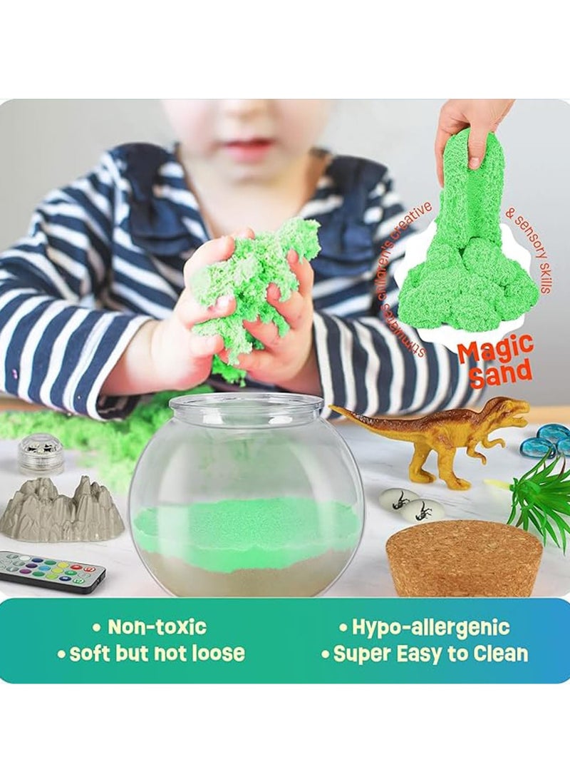 Dinosaur Terrarium Kit for Kids Dino Kid Crafts with DIY Moon Lamp Painting Kit Birthday Gift for Boys Ages 4-12 Year Old Arts and Crafts for Boys and Kids Dinosaur Toys for Boys (Dinosaur)