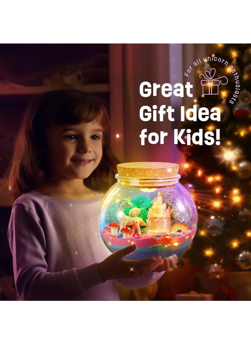 Dinosaur Terrarium Kit for Kids Dino Kid Crafts with DIY Moon Lamp Painting Kit Birthday Gift for Boys Ages 4-12 Year Old Arts and Crafts for Boys and Kids Dinosaur Toys for Boys (Unicorn)