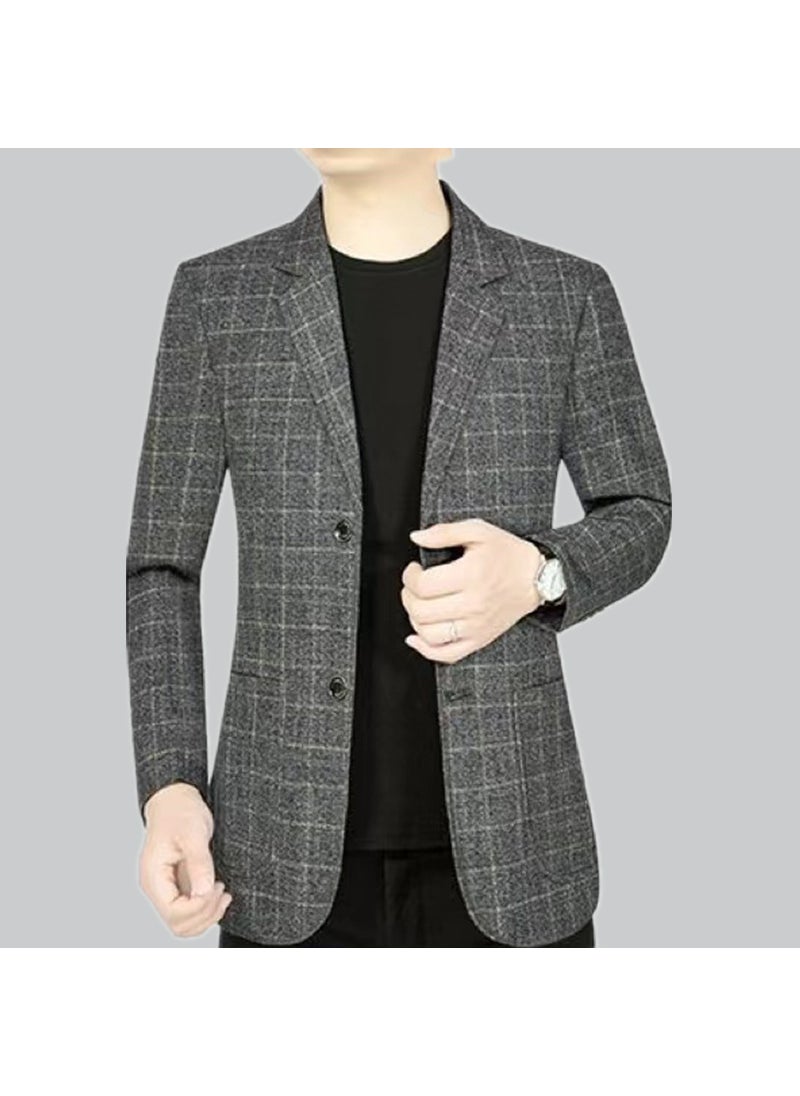 2024 Mens Casual Blazer Spring Business Suit Jacket Gray
