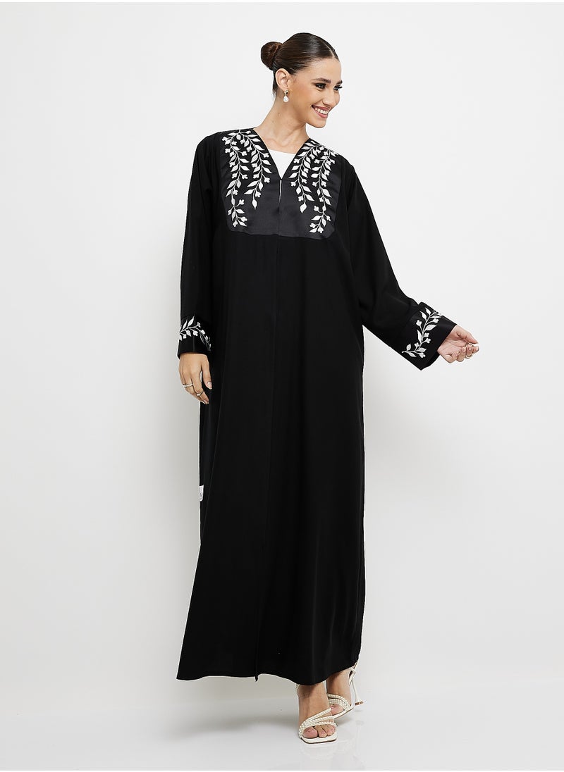 Embellished Abaya with Embroidery with Shella