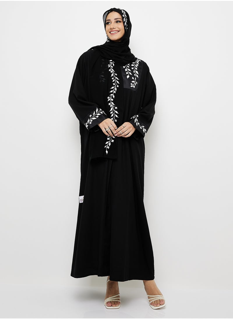 Embellished Abaya with Embroidery with Shella