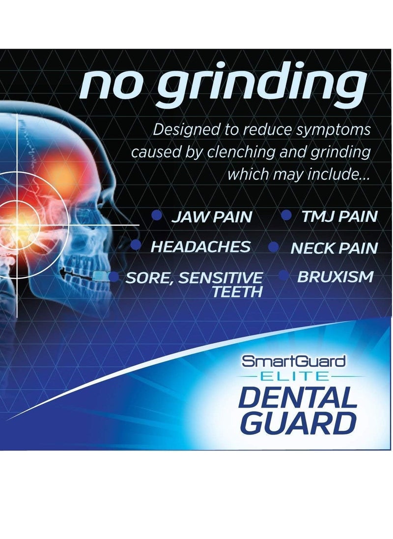 Dental Guard SMARTGUARD ELITE (2 Guards 1 Travel case) Front tooth Custom Anti Teeth Grinding Night Guard for Clenching - Dentist Designed - Bruxing Splint Mouth Protector for Relief of Symptoms