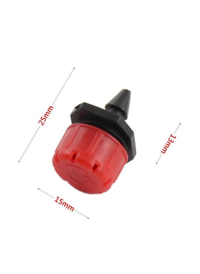 100 pcs 4/7 Adjustable Drip Irrigation Parts, Irrigation Drippers Sprinklers for Drip Irrigation System, Misting Micro Flow Dripper Drip Head Red/Black