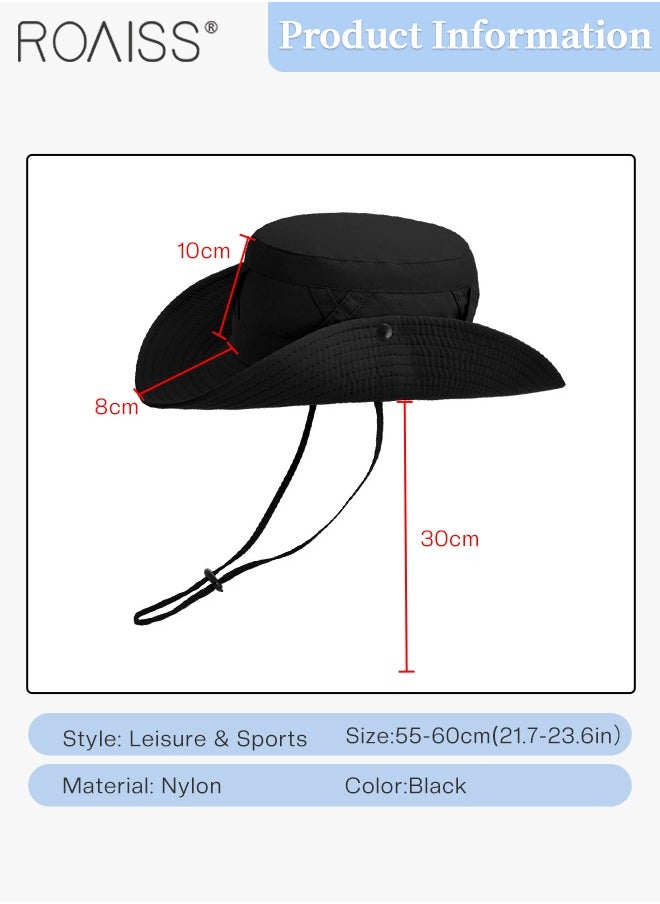 Wide Brim Sunscreen Bucket Hat for Men Women , UPF 50+ Fishing & Bucket Hat Sun Protection Beach Sun Hat for Hiking Camping Safari Adjustable Size