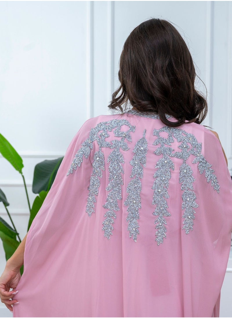 pink kaftan , arabian traditional dress ,