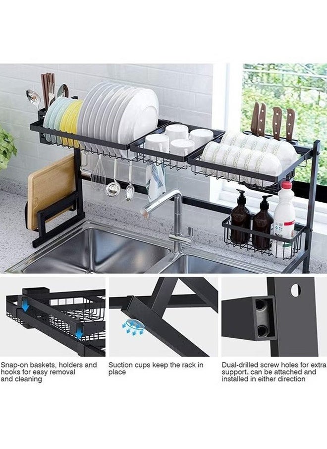 Above The Sink, Dish Drying Rack, Stainless Steel Kitchen Supplies Storage Rack, Display Rack, Drainer