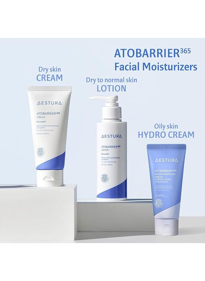 Atobarrier 365 Cream 80ml, Moisturizing and Strengthening Skin Barrier for Dry and Sensitive Skin, Lasting Hydration