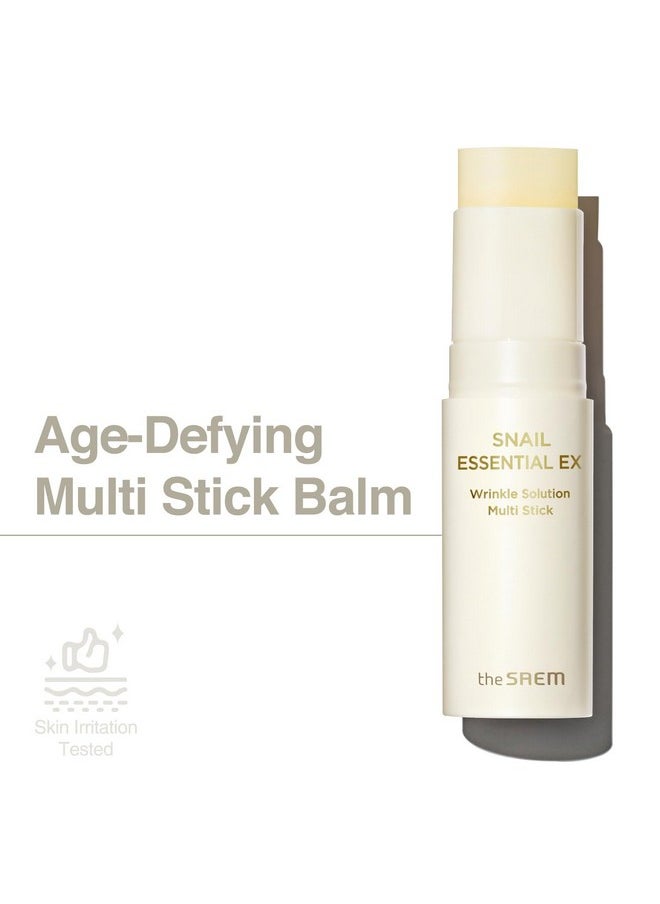 Snail Essential Ex Wrinkle Solution Multi-Purpose Balm Stick - Anti Aging & Moisturizing - Face & Eye Treatment - With Snail Collagen & Honey For Moist Glow, 0.4Oz.