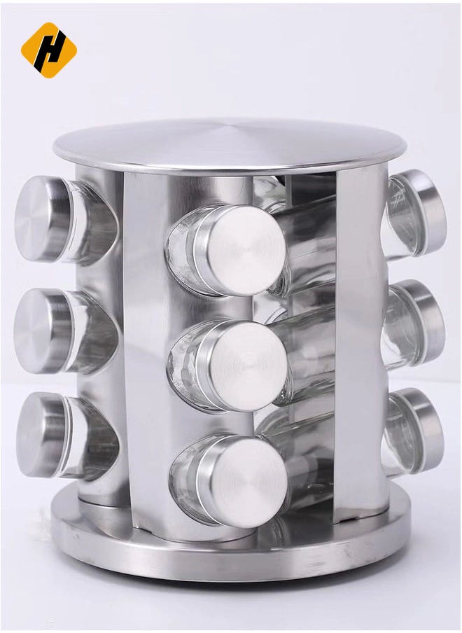 12-Glass Bottle Deluxe Spice Rack Spice Carousel Spice Organizer Seasoning Organizer Seasoning Rack Seasoning Carousel