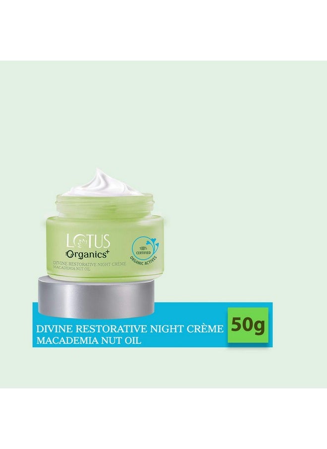 Divine Restorative Night Cream | Macadamia Nut Oil | Barrier Repairing Moisturiser | 100% Organic | 50G