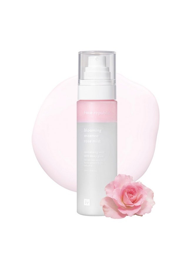Blooming Essence Rose Mist 100Ml 3.38 Fl Oz | Instant Glass Skin | All In One Mist | Revitalizing, Nourishing, Deep Hydration, Dewy Glow | Damask Rose, Bakuchiol | Vegan Korean Skin Care