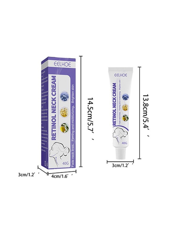 Retinol Neck Cream Fade Neck Lines,Firming and Moisturizing Brighten Skin Neck Massage,Reshape Swan Neck 40g