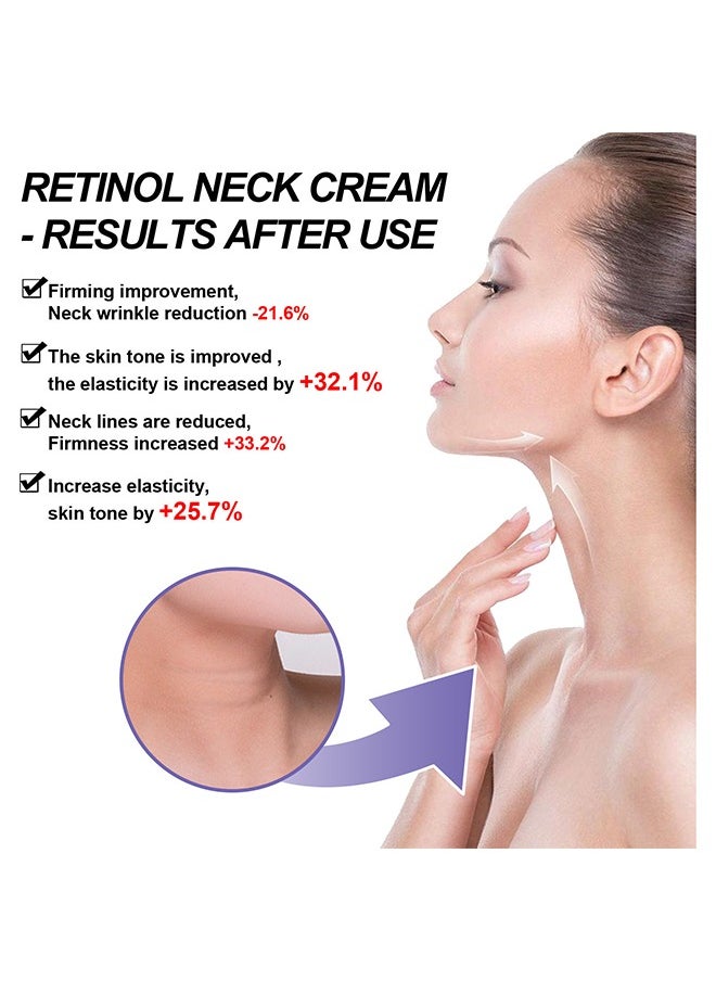 Retinol Neck Cream Fade Neck Lines,Firming and Moisturizing Brighten Skin Neck Massage,Reshape Swan Neck 40g
