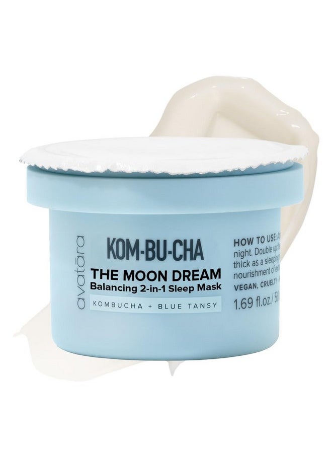 Kombucha The Moon Dream Night Cream Refill, Non-Greasy 2-In-1 Night Cream, Deep Moisturization, Kombucha Balances, Vitamin C Brightens Skin, Blue Tansy Soothes Skin, 50 Ml, 1.69 Fl. Oz.