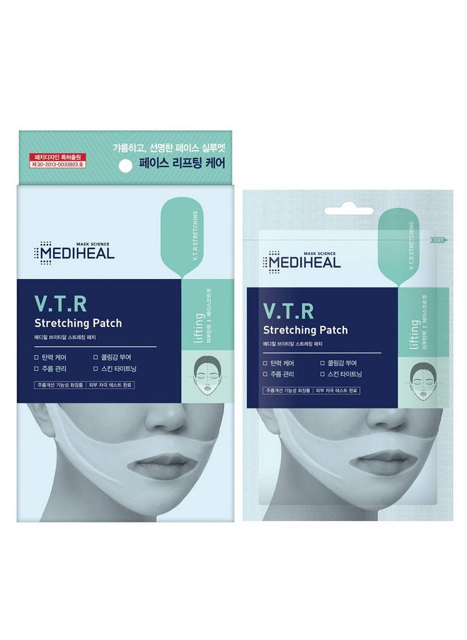 V.T.R Stretching Patch 1 Pack (4Pcs) - High Adhesive Tension Intensive Face Lifting And Tightening Band Mask Sheet, Anti-Aging, Prevents Double Chin For Sagging Skin, Firming And Elasticity