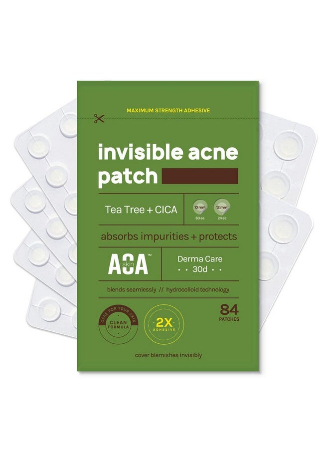 Absorbing Cover Healing Invisible Acne Patch Blemish Spot, Treatment, Facial Acne Patch Vegan, Cruelty Free, Hydrocolloid, Two Sizes 10Mm 12Mm (Total 84 Counts)