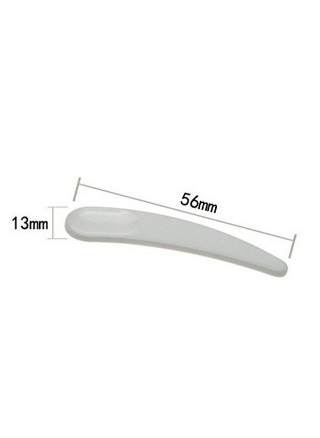 100 Pcs Mini Curved Cosmetic Scoop Makeup Mask Plastic Spoon (White)