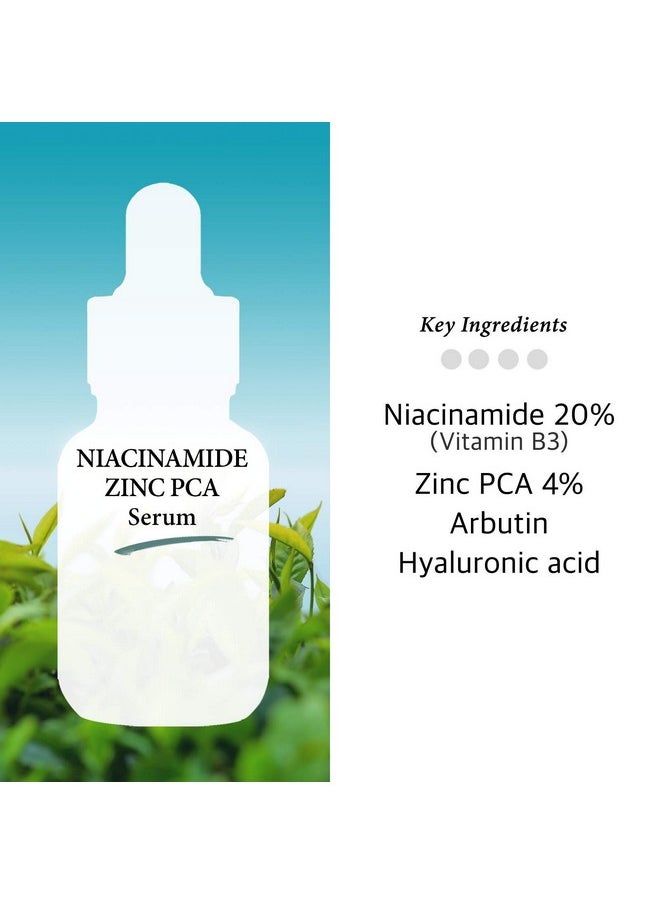 Niacinamide 20% + Zinc Pca 4% Serum For Face, Pore Reducer, Uneven Skin Tone Treatment, Diminishes Acne Prone, Skin Balancing Pore Reducing, Restores Elasticity, 1 Fl Oz