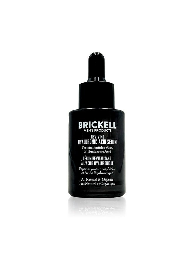 Brickell Men'S Anti Aging Hyaluronic Acid Serum For Face, Day Face Serum For Men, Natural & Organic Facial Serum With Protein Peptides To Restore Collagen And Firmness, 1 Ounce, Unscented