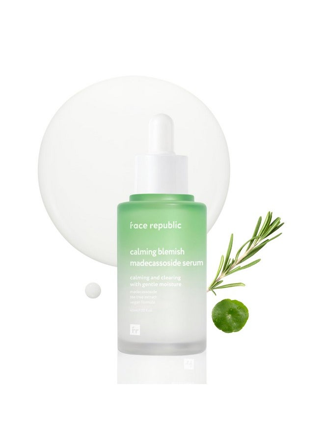 Calming Blemish Madecassoside Serum 45Ml 1.52 Fl Oz | Lightweight | Calming, Soothing | Madecassoside, Tea Tree, Centella Asiatica | For Irritated Skin | Vegan Korean Skin Care