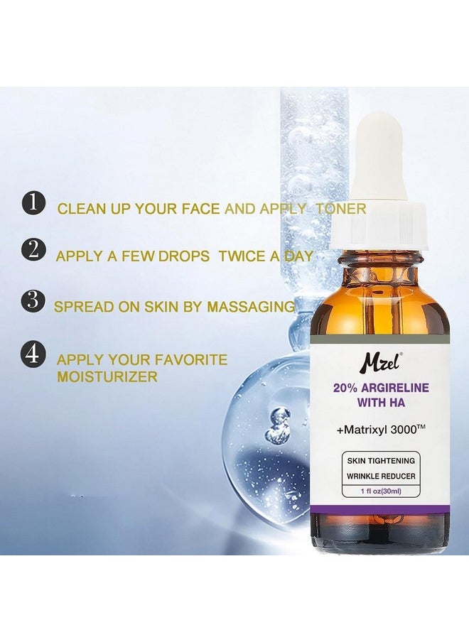 20% Argireline Serum With Matrixyl 3000 Pure Hyaluronic Acid Serum For Face,With Vitamin C,Deep Wrinkle Reducer Anti Aging Tones Skin And Stimulates Collagen Peptides Serum For Face