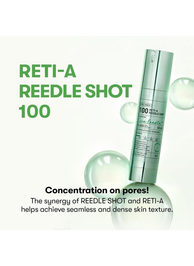 Reti-A Reedle Shot 100, Retinol(Vitamin A) Microneedling Serum, Repairing Exosome, Hyaluronic Acid, Ideal For Retinol Beginner, Soft Skin, Glass Skin, Korean Skin Booster, 1.69Fl Oz(50Ml)