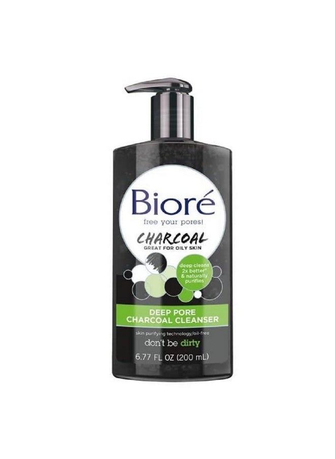 Biore Deep Pore Charcoal Cleanser, 6.77 Fl Oz (Pack Of 2)