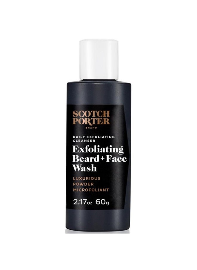 Exfoliating Beard Wash & Face Cleanser For Men, Travel Friendly | Formulated With Non-Toxic Ingredients, Free Of Parabens, Sulfates & Silicones | Vegan | 2.17 Oz Bottle