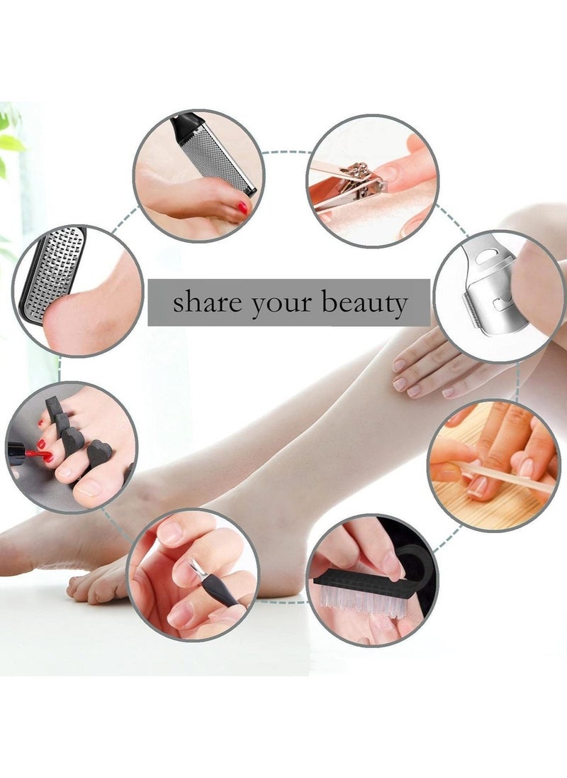 Electric Callus Remover for Feet with Rechargeable Waterproof 22 in 1 Professional Pedicure Kit Plus Electric Scalp Massager Waterproof Portable Head Massager for Hair Growth Handheld Hair Massager with 4 Massage Heads