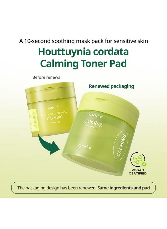 Heart Leaf Calming Toner Pad For All Skin Types, Houttuynia Cordata Intense Calming Care, Deeply Moisturizing, Instantly Hydrating, And Toning (2022 Ver.)