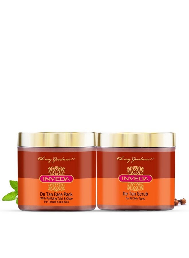 De Tan Expert Kit For Removing Dark Spots, Blemishes & Redness With Basil, Clove Oil And Lemon Peel Extracts For Naturally Radiant Skin, 200Ml