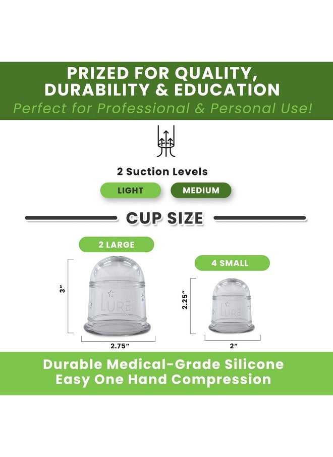 Silicone Cupping Therapy Set 6 Professional Massage Cupping Cups For Cupping Therapy Cup Kit For Massage, Myofascial Release, Cellulite Reduction