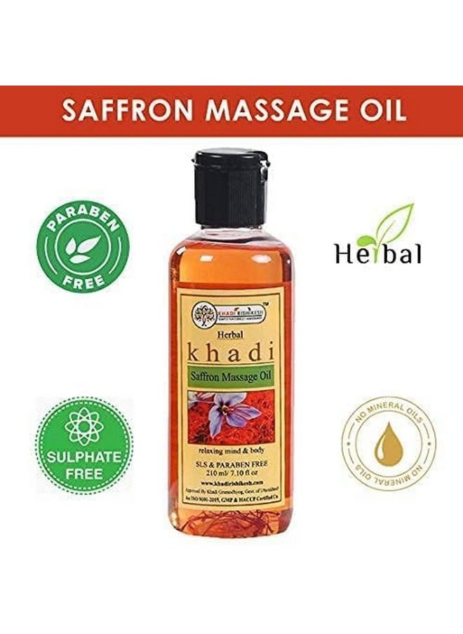 Herbal Saffron Massage Oil For Full Body ,Relieves Pain & Stress ,Skin Lighening Brightening Glowing Complexion ,Reduce Body Acne-Daily Use Body Massage Oil-Women & Men -210Ml,With Keychain Free
