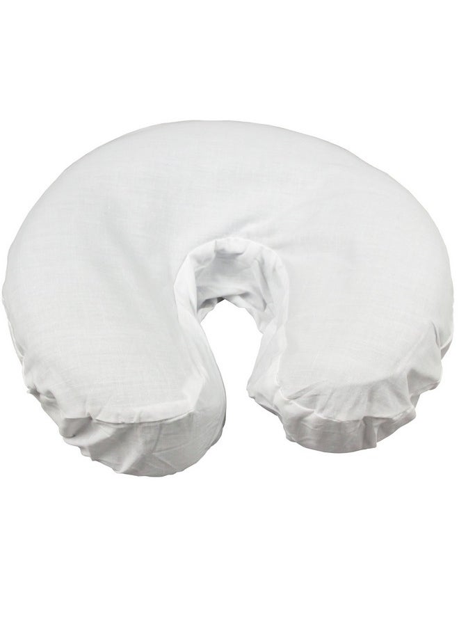 Simplicity Poly Cotton Massage Face Cradle Covers (White, 10 Pack) - Clean, Crisp Fabric For Frequent Use And Washing, Colorfast And Latex-Free, Fits All Standard Massage Tables