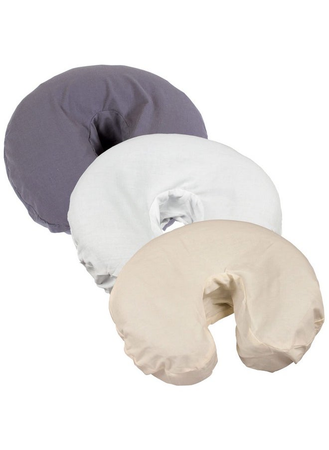 Simplicity Poly Cotton Massage Face Cradle Covers (White, 10 Pack) - Clean, Crisp Fabric For Frequent Use And Washing, Colorfast And Latex-Free, Fits All Standard Massage Tables