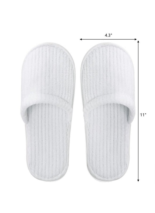 20 Pairs White Disposable Slippers, Closed Toe Soft Coral Fleece Spa Slippers For Women And Men, Comfortable Non-Slip Disposable Slippers For Travel Guests Hotel Home Salon
