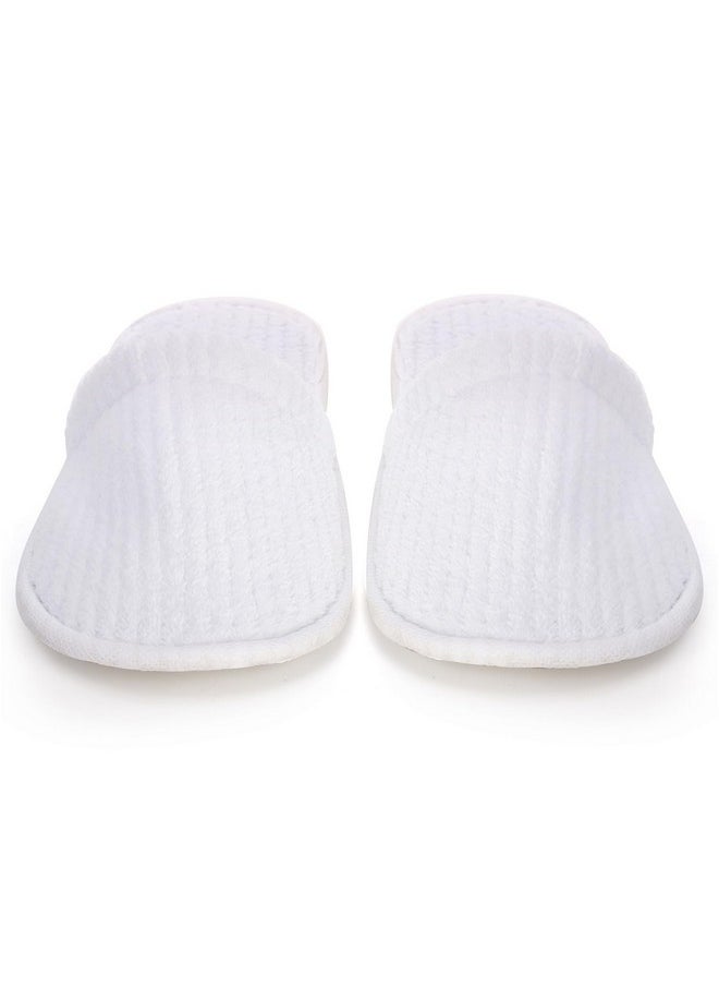 20 Pairs White Disposable Slippers, Closed Toe Soft Coral Fleece Spa Slippers For Women And Men, Comfortable Non-Slip Disposable Slippers For Travel Guests Hotel Home Salon