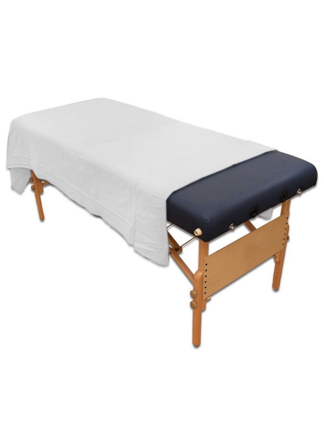 Flannel Flat Massage Table Sheet - White - 61X100 Inches - 100% Cotton