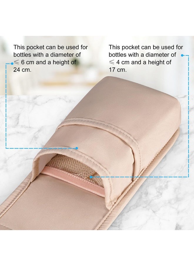 Professional Massage Bottle Bag For 1 Bottle, Massage Lotion Oil Waist Holder Organizer, Massage Therapist Holster With Adjustable Belt, Multiple Pockets (Bag Only) (Rose Gold)