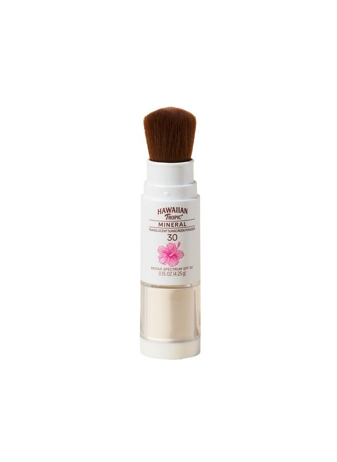 Mineral Powder Sunscreen Brush Spf 30 | Stocking Stuffers For Adults, Christmas Gifts, Winter Vacation Essentials, Spf Powder Sunscreen For Face, Brush On Sunscreen Powder, 0.15Oz