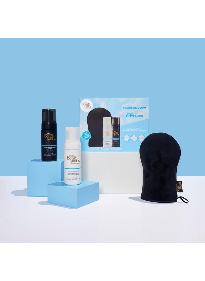 3 Piece Travel Essentials Bundle | Mini Self Tan Kit | Includes Dark Self Tanning Foam 100Ml, Self Tan Eraser 100Ml & Application Mitt