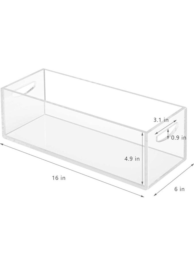 DVD/CD Storage Box 2 Packs, Acrylic Storage Container for Blu-Rays, Small Books/Booklets, Video Game Cases and Video Game Controllers, Storage Organizer for Countertop/Kitchen/Bathroom/Cabinet