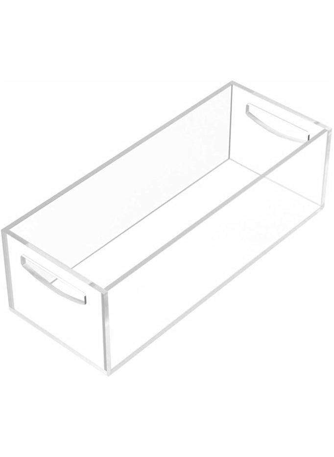 DVD/CD Storage Box 2 Packs, Acrylic Storage Container for Blu-Rays, Small Books/Booklets, Video Game Cases and Video Game Controllers, Storage Organizer for Countertop/Kitchen/Bathroom/Cabinet