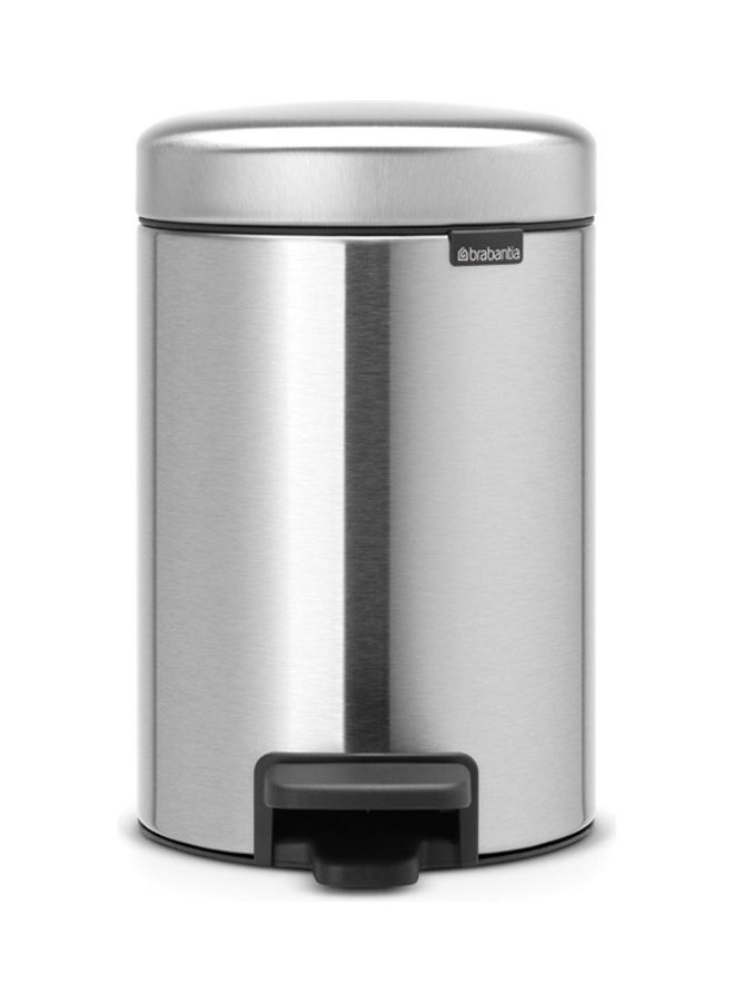 Pedal Bin Newicon With Inner Bucket Silver/Black 3Liters