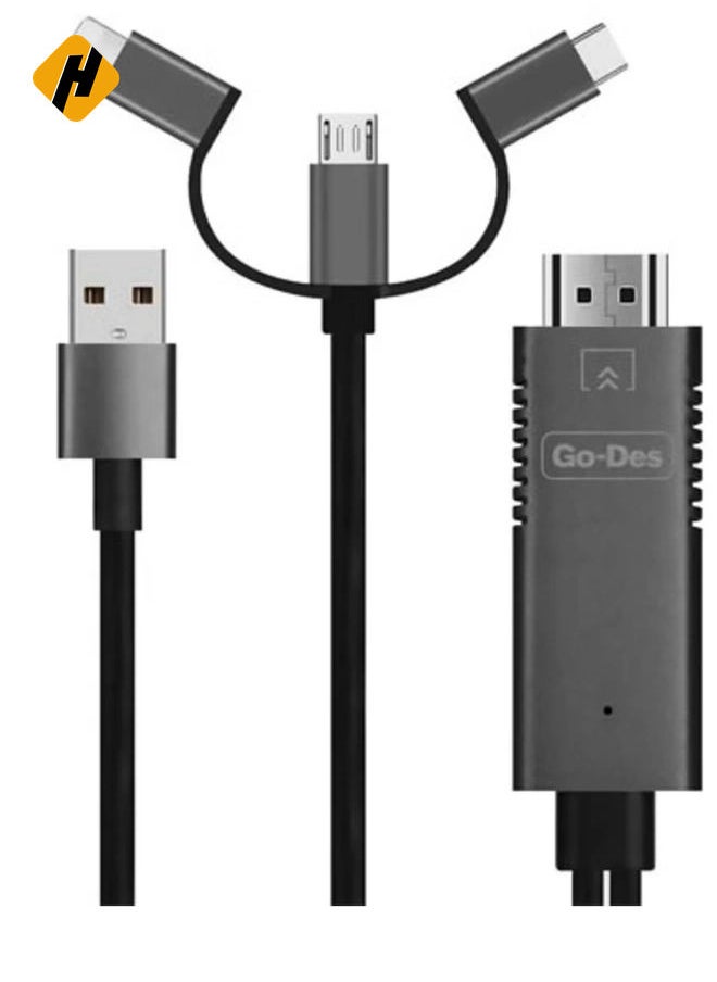 Plug and Play Mobile Phone Cable – Fast Charging & Data Transfer for Android and iOS Devices