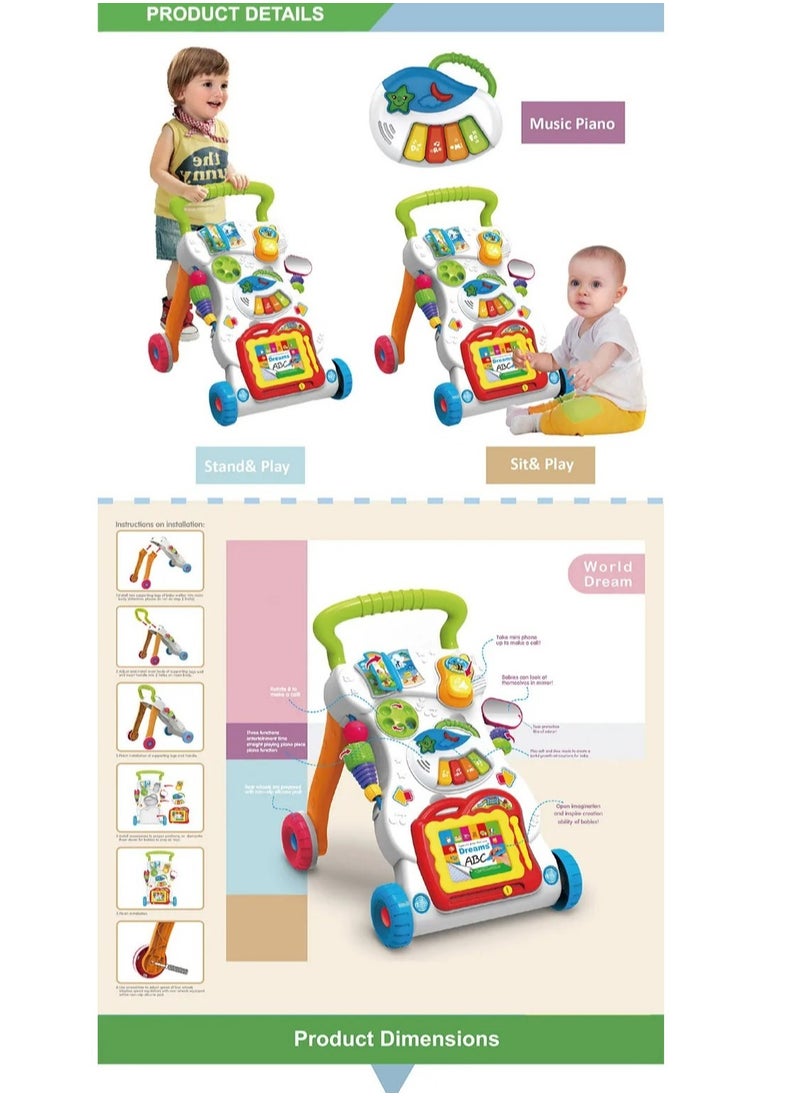 Multi-Functional Multicolored Writing, Drawing, Music Walker Assorted 6+ Months