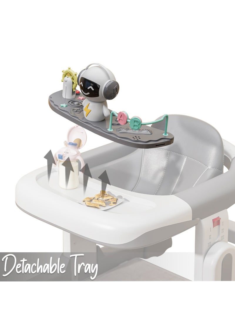 Little Story Adjustable Baby Walker - Foldable, Lightweight Design with Interactive Toys - Safe Walking Aid for Infants Aged 6-18 Months - EN1273 Certified