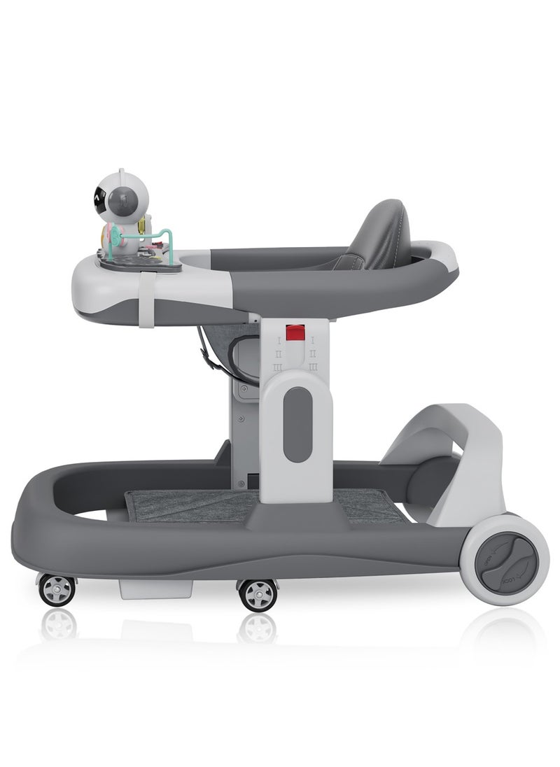 Little Story Adjustable Baby Walker - Foldable, Lightweight Design with Interactive Toys - Safe Walking Aid for Infants Aged 6-18 Months - EN1273 Certified