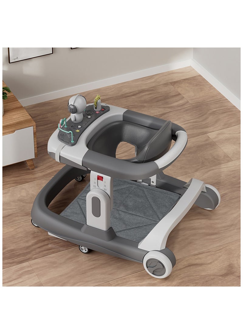 Little Story Adjustable Baby Walker - Foldable, Lightweight Design with Interactive Toys - Safe Walking Aid for Infants Aged 6-18 Months - EN1273 Certified