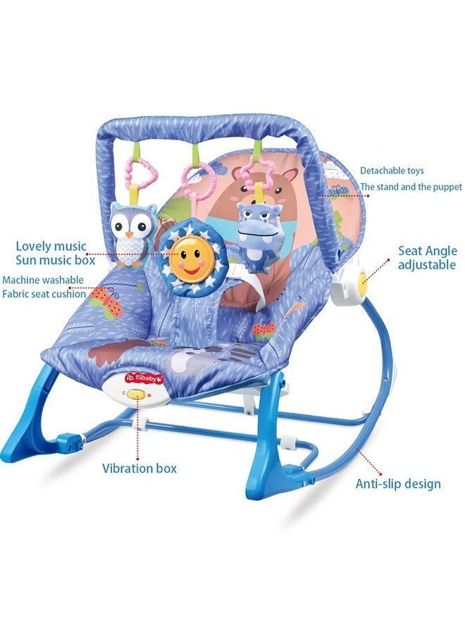 Multifunctional Foldable Baby Rocking Chair With Musical Vibration And Hanging Toys